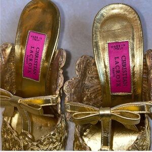 HTF Super Rare Christian Lacroix Gold Heels